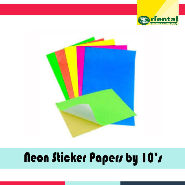 W Jolly Long Neon Sticker Paper by 10's Printable for decals For