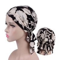 【YF】 2020 New fashion print woman turban hat soft elastic flowers lady muslim headdress wrap head scarf hijab caps turbante female