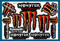 สติกเกอร์ ติดรถ Monster สีส้ม สติกเกอร์แต่งรถ สำหรับรถมอเตอร์ไซค์ ติดรถยนต์ หมวกกันน็อค โลโก้ Stickers ยอดฮิต R1076 จำนวน 1 แผ่น