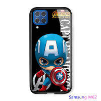 UCUC เคสโทรศัพท์เคสสำหรับ Samsung Galaxy M62/F62ปลอก SamsungM62การ์ตูนสำหรับสาว Marvel เคสโทรศัพท์สำหรับชายสำหรับ Man ไอรอนแมนสไปเดอร์แมนฝาครอบ Glossy กระจกเทมเปอร์กรณีปลอก