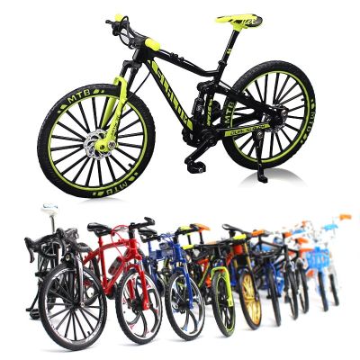 1:10 Alloy Bicycle Model Diecast Metal Finger Mountain Bike Racing Toy Bend Road Simulation Collection Toys For Children