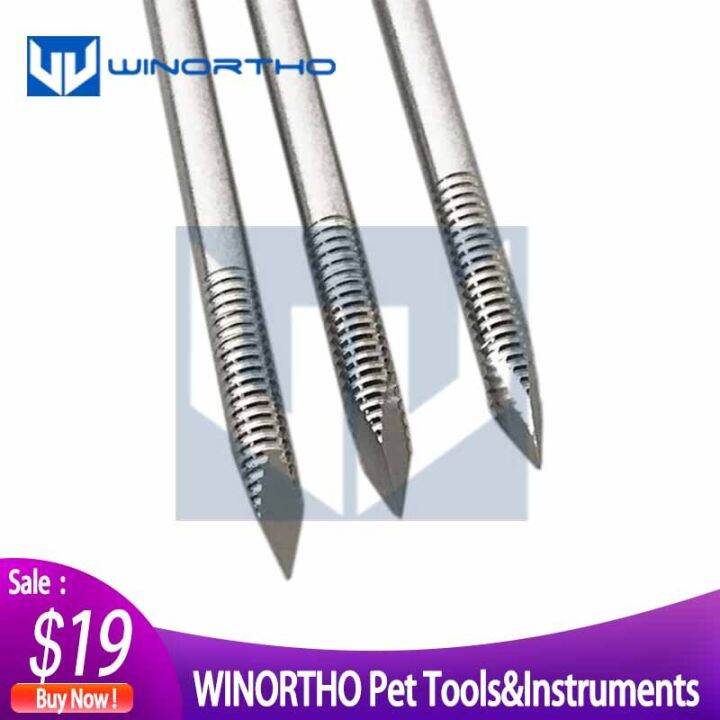 Kirschner Wires 15Mm Threaded Trocar Point On Both Ends Pet Surgical