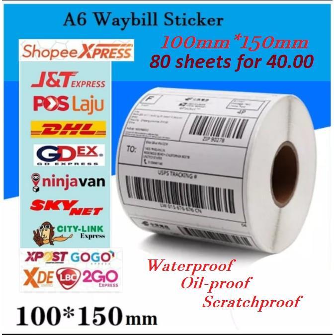 Hot Pynw57 A6 Waybill Sticker Paper Rollfolded A6 Thermal Sticker Shipping Label Paper 500 4316