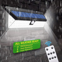 Solar Light Outdoor Remote Control Wall Lamp Motion Sensor Street Light 248 Led Built in Battery Powered Sunlight Waterproof ABS