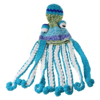 Halloween Hand Weave Knitted Beanie Hat Funny Gradient Cartoon Octopus Tentacle Eyes Skull Cap Cosplay Party Headgear