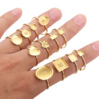 【CC】✤  10pcs Adjustable Settings Blank Base Bezel Cabochons Rings Jewelry Making