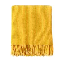 Nordic sofa blanket chenille knitted blanket solid color tassel bed tail blanket summer cool blanket air conditioning nap blanket small blanket 130x172cm