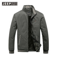 JEEP SPIRIT เสื้อแจ็คเก็ตลำลองของผู้ชายคนใหม่ฤดูใบไม้ร่วง Plus แจ็คเก็ตเสื้อฝนกำมะหยี่สำหรับผู้ชาย