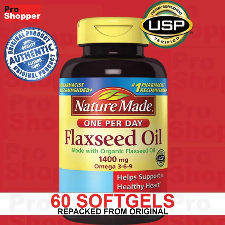 Nature Made Flaxseed Oil 1400 mg. Omega 369 / 30 Softgels Lazada PH