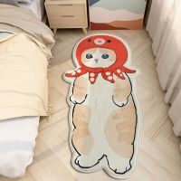 Non-Slip Cute Rug Furry Carpets Cartoon cats Rug Bedside Carpet Absorbent Bathroom Mat Animals Print Rugs for Kids Room Decor