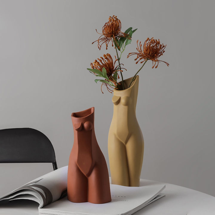 new-nordic-ceramic-vase-modern-home-dining-table-office-decoration-vase-decoration-simple-woman-figure-abstract-vase-decoration