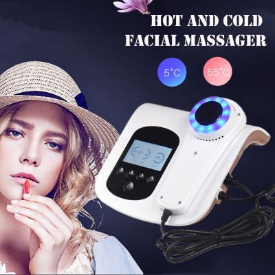 LED Hot Cold Facial Hammer Photon Rejuvenation Face Massage Beauty Device Skin Lifting Firming Cool Warm Hammer Pores Acne Care