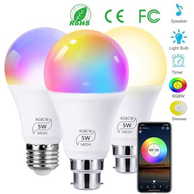 【Worth-Buy】 หลอดไฟอัจฉริยะไร้สายบลูทูธ Rgb Rgbw E27หลอดไฟ Led แสงไฟสีเปลี่ยนหรี่แสงได้ที่ควบคุมบลูทูธจากระยะไกล