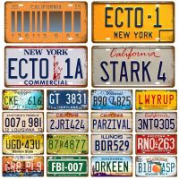 Metal Poster Vintage USA Texas New York California Car Number Metal License Plate Decor Wall Bar Pub Garage Tin Signs Plaques