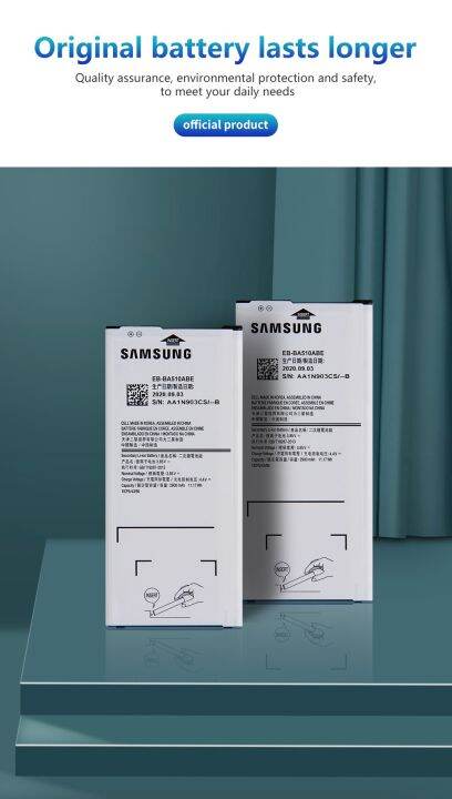 แบตเตอรี่-แท้-samsung-galaxy-a5-2016-a510-a510f-a5100-a510m-battery-eb-ba510abe-eb-ba510aba-2900mah-ประกัน3-เดือน