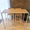 โต๊ะบาร์สูง โต๊ะเก้าอี้ลอฟท์  โต๊ะบาร์มินิมอล โต๊ะบาร์สูงพร้อมเก้าอี้ #FG-1976 *โต๊ะ1ตัว เก้าอี้2ตัว*  มี 2 สี โต๊ะบาร์ทรงสูง โต๊ะไม้. 