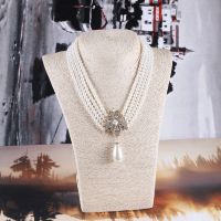 （HOT） European and cross-border summer fashion multi-layer pearl rhinestone sweet bride exaggerated accessories necklace