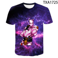 ใหม่ jojo แปลกผจญภัย3D เสื้อยืดผู้ชายผู้หญิงเด็กแฟชั่นสบายๆเด็กหนุ่มๆสาวๆ streetwear เย็นท็อปส์ประเดิม