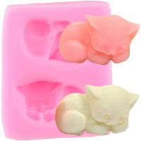 3D Cute Cat Shape Resin Silicone Mold Animals Cupcake Topper Chocolate Fondant Cake Decorating Tools Polymer Clay Candy Molds Bread Cake  Cookie Acces