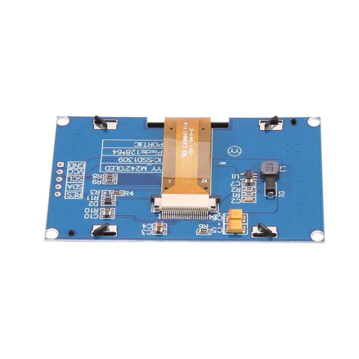 7pin-oled-display-module-2-42-inch-oled-display-module-128x64-3-3v-for-ssd1309-i2c-iic-parallel-interface-blue-text