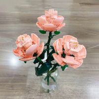 【YF】◐☊ﺴ  Blocks Flowers Pink Pot Ornaments Childrens Educational Gifts