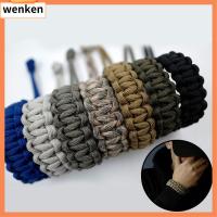 WENKEN 1PC คุณภาพสูง อุปกรณ์กลางแจ้ง ทอผ้า สร้อยข้อมือฉุกเฉินเอาตัวรอด สายพาราคอร์ด เครื่องมือเดินป่าตั้งแคมป์ 550 สร้อยข้อมือ Paracords