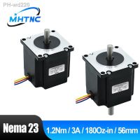 MHTNC Nema23 57HS56 Stepper Motor 2 phase 4-Leads 1.2N.m 3A 56mm 180Oz-in length D 8mm For CNC 3D Printer Monitor Equipment