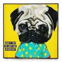 Dog หมา Pug ปั๊ก Dont try to copy me รูปภาพ​ติด​ผนัง​ pop art พร้อมกรอบและที่แขวน สุนัข สัตว์เลี้ยง แต่งบ้าน ของขวัญ กรอบรูป รูปภาพ