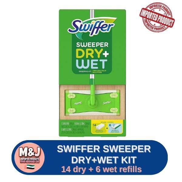 ALL NEW! SWIFFER Sweeper Dry + Wet sweeping Kit (1 Sweeper, 14 Dry