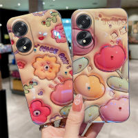 KOSLAM เคสโทรศัพท์ดอกทิวลิปเพชรระยิบระยับสีฟ้าสำหรับ OPPO A58 4G A78 4G Reno10 5G 10 Pro 5G Reno8 T 5G 4G OPPO A98 5G Realme A17K C53 C53 C55 NFC c55ปลอกโทรศัพท์มือถือ NFC 2023แบบใหม่ Soft TPU คลังสินค้าพร้อม