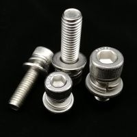 M2 M2.5 M3 M4 M5 M6 M8 M10M12 304 Stainless Steel Hexagon Hex Socket Cap Head SEM Screw Bolt With Flat Spring Washer Combination