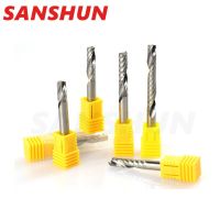 เครื่องตัดมิลลิ่งคาร์ไบด์ 1pc 3.175 ขลุ่ยเดี่ยวเกลียว End Mill 3D CNC Router Bit Straight Shank End Mills เครื่องมือตัดไม้