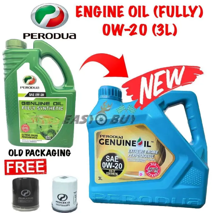 Perodua Engine Oil 0w20 0w 20 Fully Synthetic 3l Perodua Oil Filter Bezza Axia Myvi Alza Aruz Axia Lazada