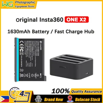 ONE X2 Battery & Fast Charge Hub Bundle - Includes Fast Charge Hub + 2  Batteries (1630mAh) for Insta360 ONE X2 360 Camera (3 Items)