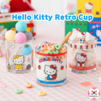 Sanrio ชุดถ้วยย้อนยุค Hello Kitty,ชุดเครื่องใช้บนโต๊ะอาหารถ้วยเด็กเป็นของขวัญ