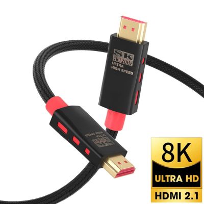 สาย2.1 HDMI 8K 60Hz 4K 120Hz 48Gbps ความเร็วสูง ARC HDR สายเคเบิลอะแดปเตอร์วิดีโอสำหรับสวิชท์สำหรับแยกสัญญาณ PS5 PS4 Xbox Series X