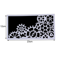 1 PC Stencils เกียร์แม่พิมพ์อุปกรณ์เสริมตกแต่งแม่แบบ DIY Scrapbook Diary Doodle รูปแบบเกียร์ภาพวาดแม่แบบ-hsdgsda