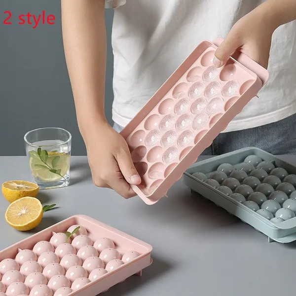 6/18/33 Grid Summer Ice Cube Mold with Removable Lid Spherical Conical  Square Ice Ball Mold Home Ice Maker Kitchen Bar Accessories