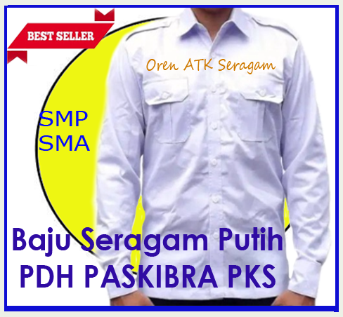 Baju PDH Putih Pria Lengan Panjang-Baju Paskibra Laki LAki SMA | Lazada