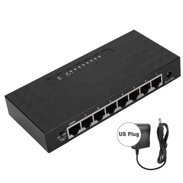 8 Ports High Performance Network VLAN Hub Gigabit Desktop
