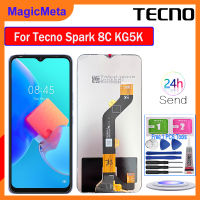 MagicMeta 6.6 ของแท้สำหรับ Tecno สปาร์ก8C KG5k KG5j ชิ้นส่วนจอสัมผัสแอลซีดีของเครื่องแปลงดิจิทัล KG5n สำหรับเปลี่ยน Tecno Spark 8C LCD