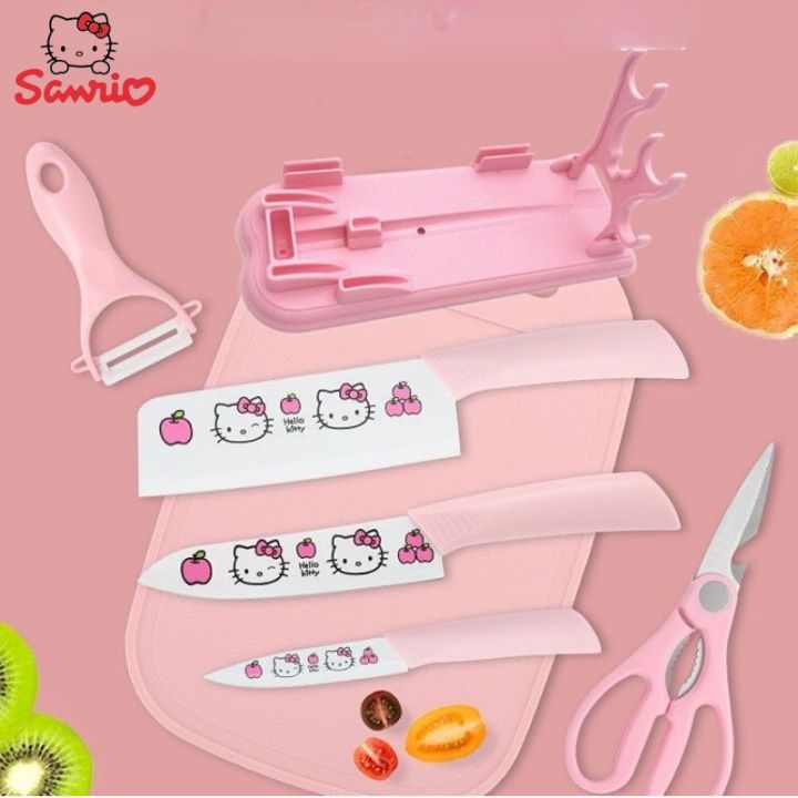 Cute Cartoon Sanrio Knife Hello Kitty Print Stainless Steel Fruit