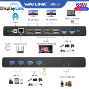 Wavlink USB C Dual 4K Docking Station with 65W PD Charging