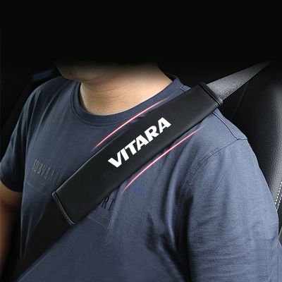 อุปกรณ์เสริมภายในรถแผ่นนิรภัยหนังหุ้มเข็มขัดนิรภัยรถแผ่นรองไหล่เข็มขัดนิรภัยสำหรับ VOYAH VITAR 2ชิ้น