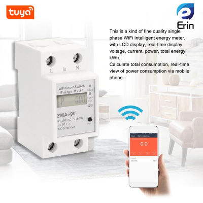 TUYA ZMAi-90 Digital Meter WIFI REMOTE LCD ดิจิตอลวัดสวิทช์ SINGLE PHASE Energy Meter 90 250V 60A