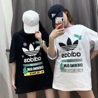 Adidase แฟนสาวเสื้อยืดแขนสั้นผู้หญิง,เสื้อยืดฤดูร้อนเวอร์ชั่นเกาหลีทรงหลวมและบางสบายๆเน็ตไอดอลมือเร็วในวรรคเดียวกัน Ins เทรนด์ชั้นนำ