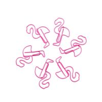 5pcs Metal Pink Flamingo Paper Clips Bookmark School Office Supply Business File Folder Accessory Student Stationery Party Gift