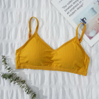 Elastic Gathering Bralette Push Up Bra Summer Spring Anti-light Korean Style Wild Solid Color Tube Top Sexy Wire Free Bra