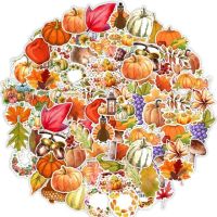 Cartoon Autumn Harvest Thanksgiving Pumpkin Maple Leaf Stickers for Guitar Snowboard Luggage Decal Leaves Sticker