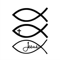 【cw】 9.6CMx12.8CM Jesus Fish God Christian Cross Vinyl Sticker Decal Car Sticker C8-0055 ！